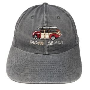 Pacific Beach Baseball Cap Gray One Size Adjustable Embroidered 6 Panel Nissun